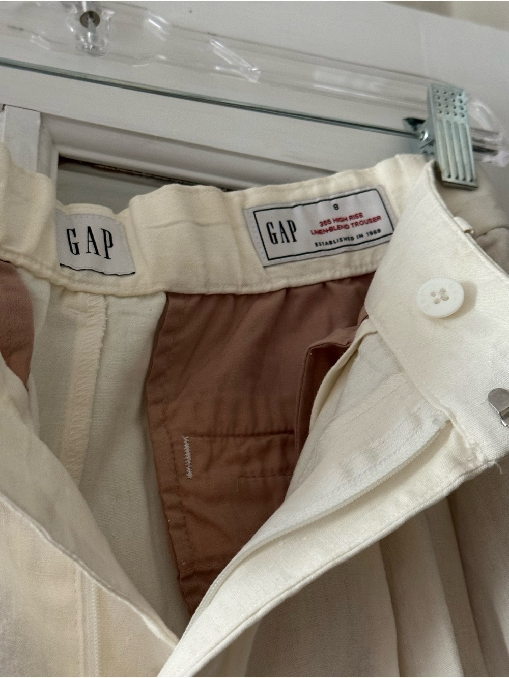 GAP High Rise Linen Trousers - Picture 2 of 4